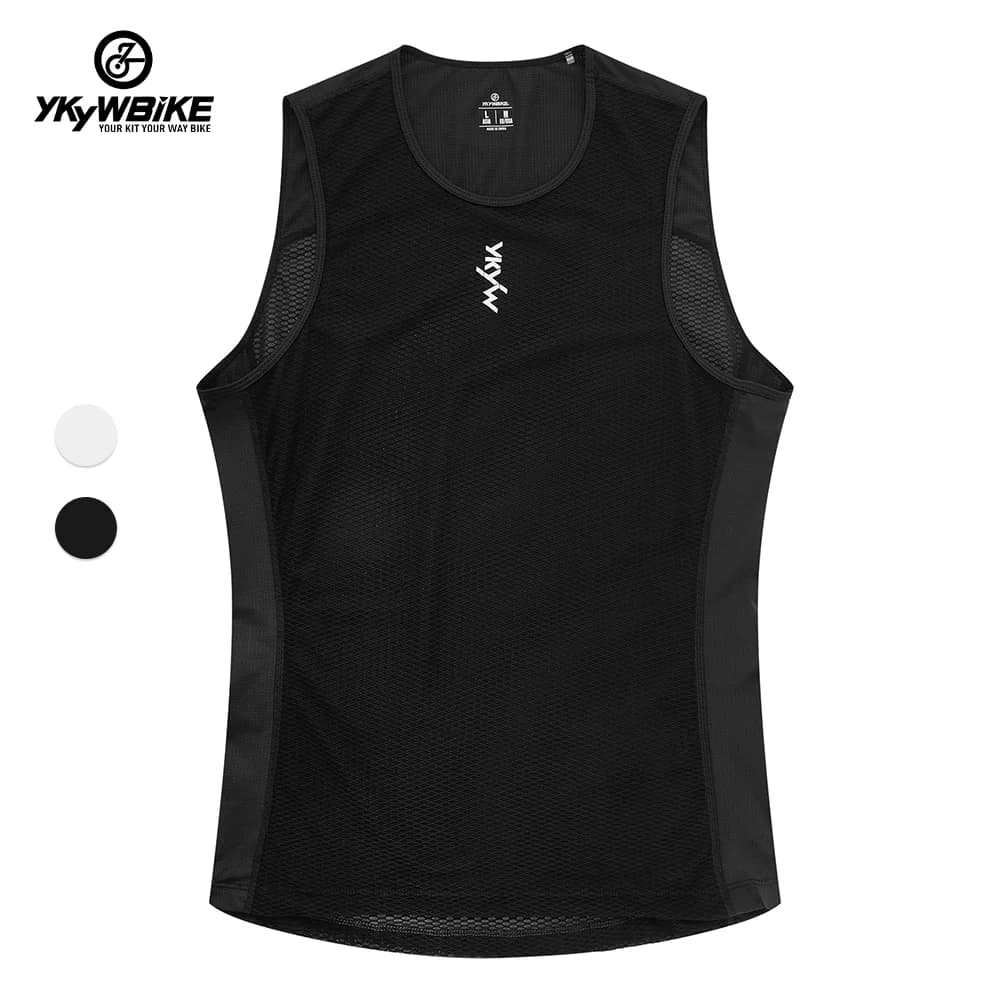 YKYWBIKE Cycling Base Layer Men Undershirt Cycling Bike Vest Summer Ride Outdoor Running Mesh Underwear Sleeveless Mesh Bicycle
