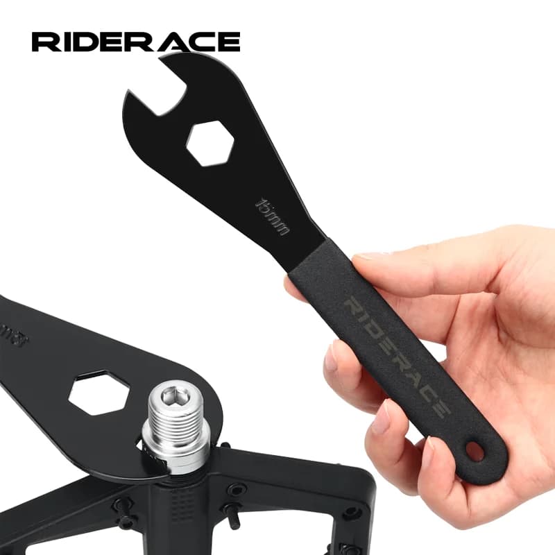 Durevole chiave a cono per mozzo bicicletta 15mm aperta pedale bici da strada di montagna installare chiave di rimozione strumento di riparazione pedale asse ruota MTB