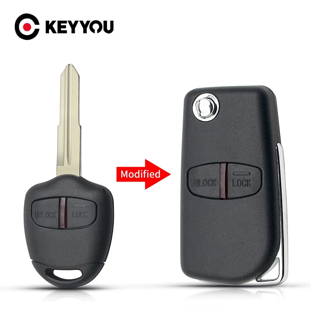 KEYYOU Remote Car Key Shell per Mitsubishi Lancer Grandis Evolution Outlander 2 3 pulsanti MIT11/MIT8 Blade Fob Key Case Cover