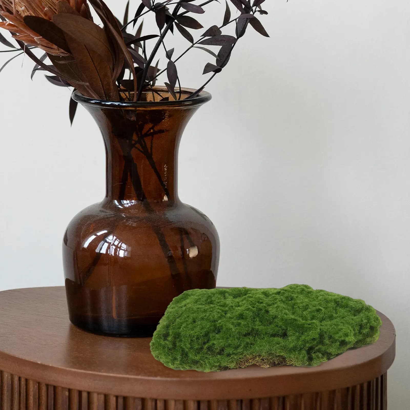 4 Pezzi di Pietre Decorative in Finto Muschio per Giardino Interno e Decorazione di Piante in Vaso, Uso Artigianale e Floreale
