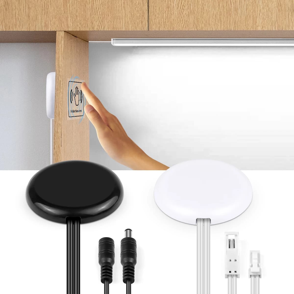 12V 5A/24V 3A Penetrante Legno/Vetro HA CONDOTTO LA Luce Dimmer Bianco/Nero Shell Sweep A Mano Touch Control Interruttore Dimmerabile
