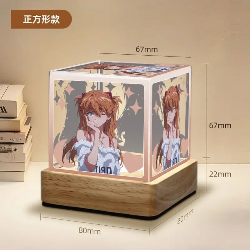 Standee Luminoso in Acrilico EVA Asuka Langley Soryu, Cartone Animato Anime Carino, Luce Notturna 2D per Camera da Letto, Ornamento Atmosferico, Regalo Kawaii