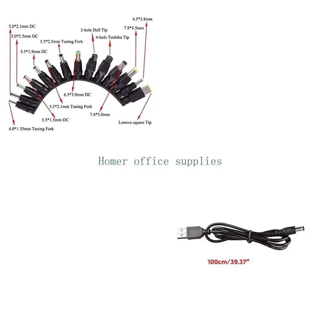 K43B All in Plug USB to BarrelJack 34 connettori per vari dispositivi