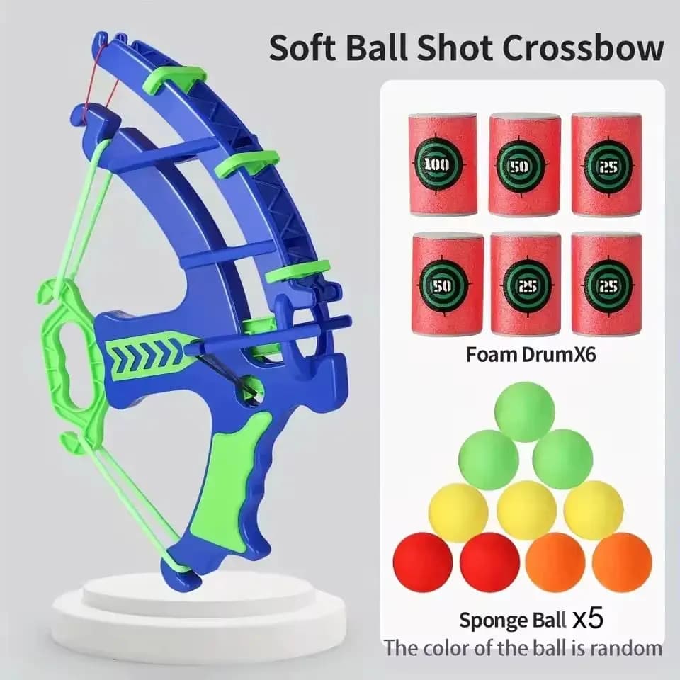 Children's Blue Barrage 5-Ball 6-Target Shooting Practice Toy Set Montessori Outdoor Indoor Shooting Sports Puzzle Toy