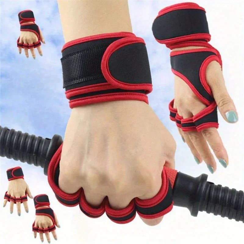 1 pair of silicone gym gloves for sports cross training, weight lifting and fitness, cycling, for men and women