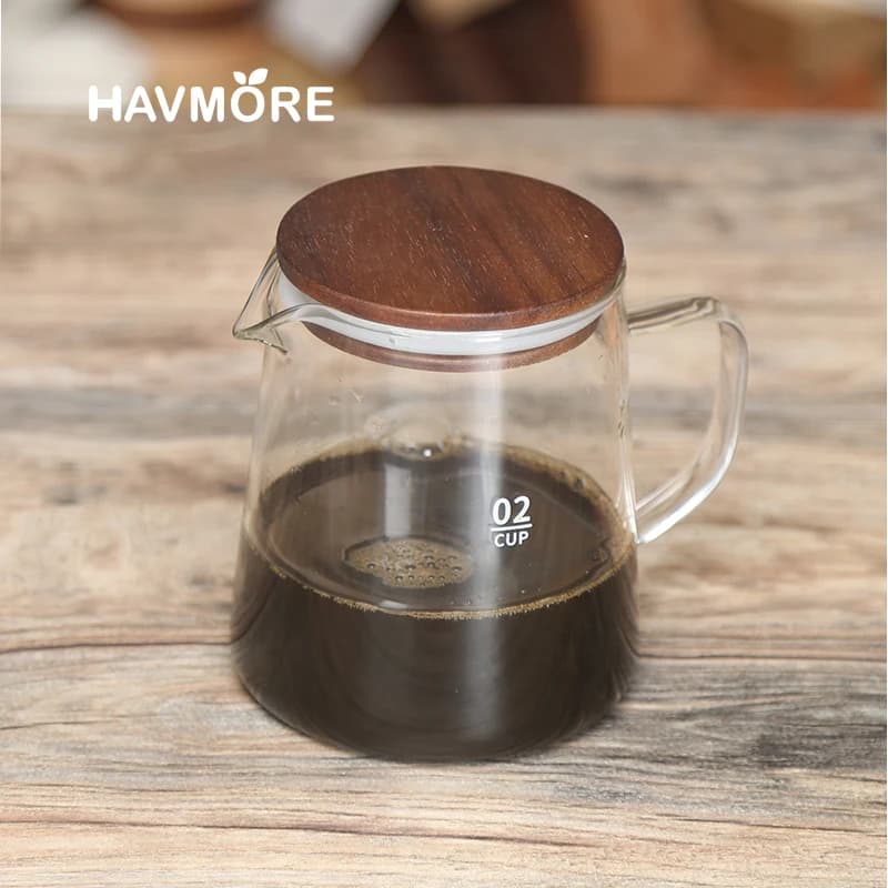 Fashionable Portable Glass Tea Maker with Wooden Lid