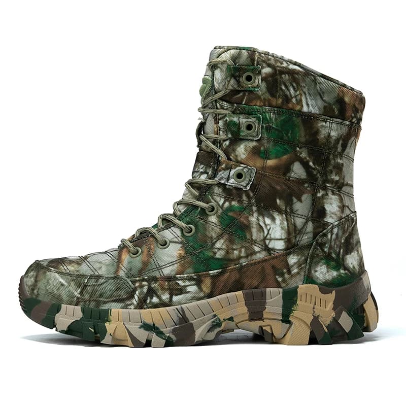 Men's Camouflage Green/Brown High Top Hiking Boots Four Season Universal Breathable Comfortable Durable Outdoor Walking Shoes