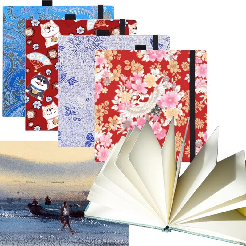 20.5x20.5cm Watercolor Book 300gsm Thickened Paper Portable Easy To Tear Outdoor Sketching Acrylic Watercolor Painting Graffiti