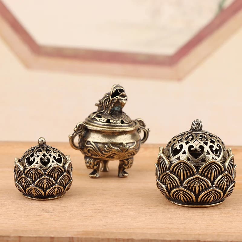 Lotus Incense Burner Buddhism Faucet Incense Stick Holder Mini Sandalwood Censer Craft Home Decor Ornament