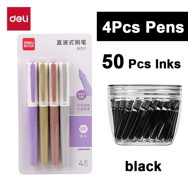 54Pcs Fountain Pen Replaceable Ink Set Black/Blue/Red ink EF School Pens Office Supplies Stationery for Writing Calligraphy Pen