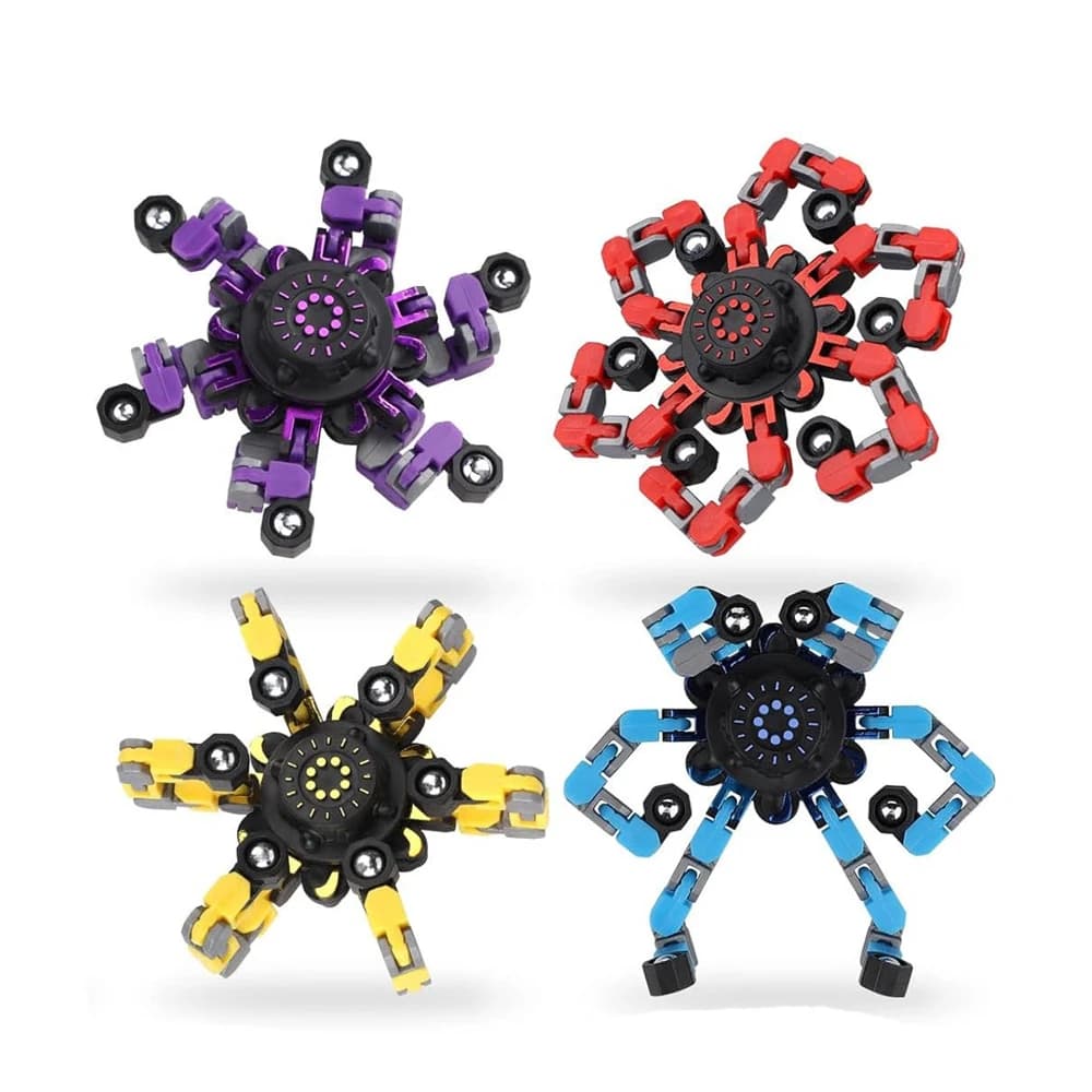 4PCS Trasformabili Fidget Spinners Sollievo dallo stress Giocattoli sensoriali Punta delle dita Giroscopio Spinner Bomboniere per ADHD Autismo Bambini Adulti