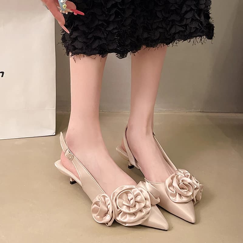 Scarpe da Donna di Design con Punta a Fiore, Sandali Sexy, Ciabatte Eleganti, Mules, Nuove Ciabatte Primaverili, Infradito Francesi da Donna