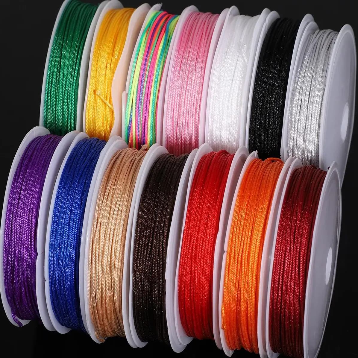 3 Rotoli 0.8mm Filo di Giada Tessuto Gioielli Accessori di Perline Materiale FAI DA TE Braccialetto Nodo Cinese Macrame Corda Intrecciata 10 m/rotolo