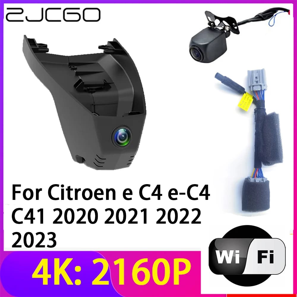 Dash Cam 4K 2160P for Car, 2-Lenti DVR Camera with Wifi and Night Vision for Citroen and C4 e-C4 C41 2020 2021 2022 2023