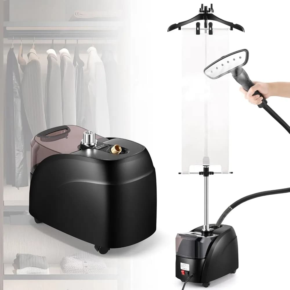 Vaporizzatore per indumenti commerciale in piedi per vestiti 1500 W Vapore potente continuo da 70 minuti, riscaldamento rapido degli anni '30