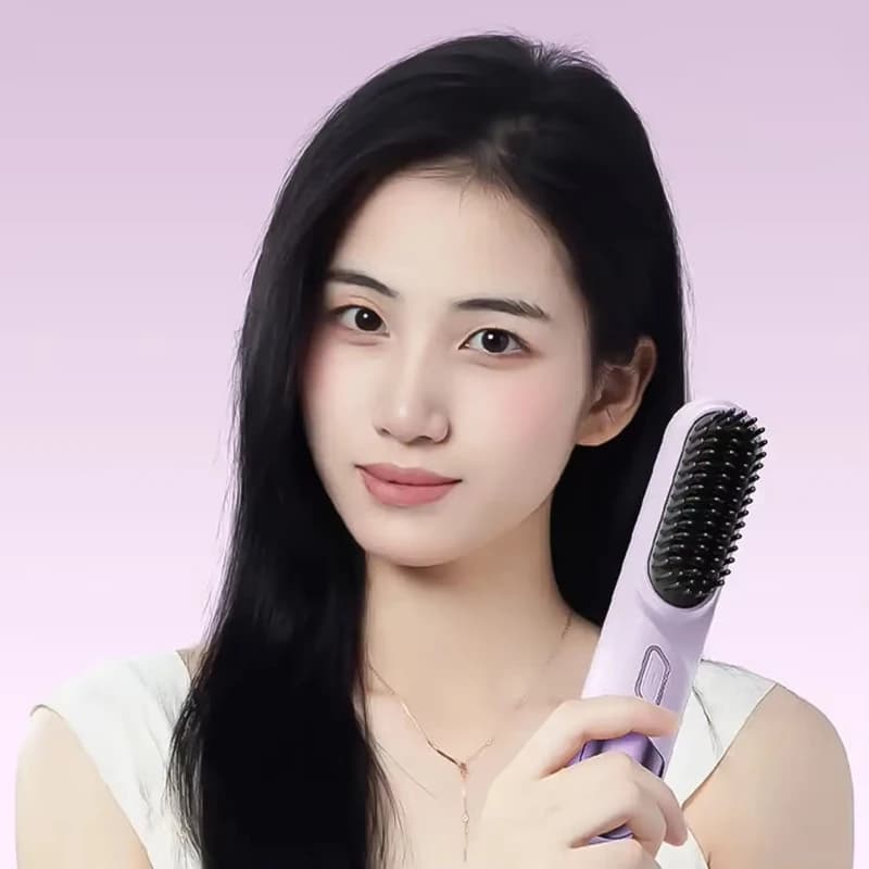 Wireless hair plate, mini hot comb dryer and brush for smoothing, portable hairstyles-