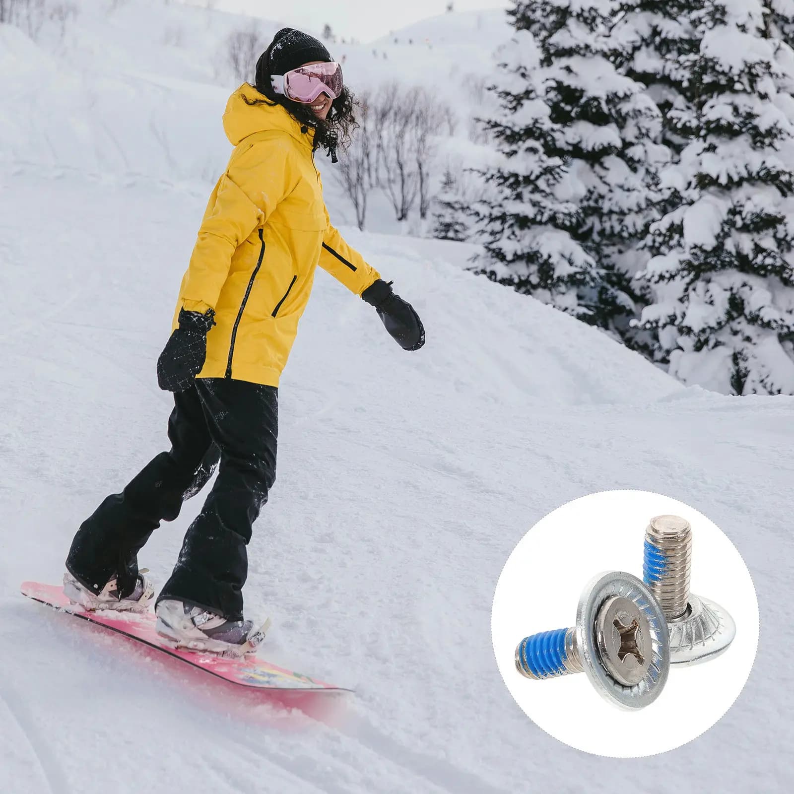 Kit di 8 Viti per Attacchi Snowboard in Acciaio Inossidabile, Bulloni di Montaggio, Accessori per Riparazione e Sostituzione