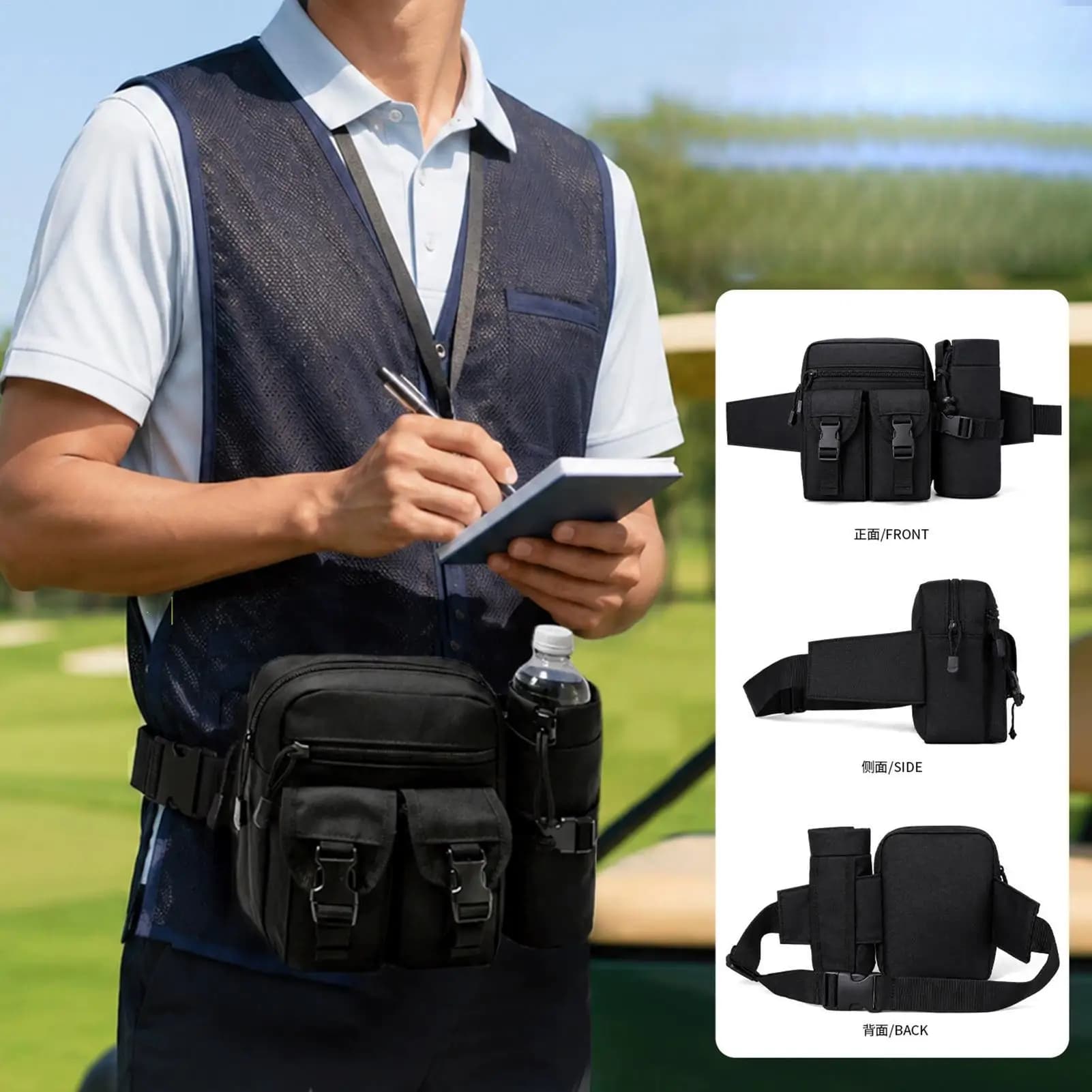 Fanny Pack for Gym Waterproof Waist Bag Portable Running Belt for Workout Golf Hiking Camping Fitness Outdoor Sports Accessory
