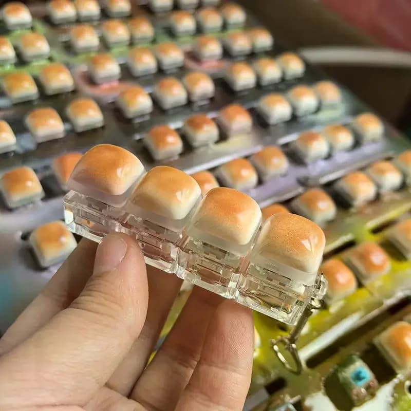 Portachiavi con Tasto Meccanico, Giocattolo Antistress, Clicker per Dita, Giocattolo Decompressione Portatile per Ansia