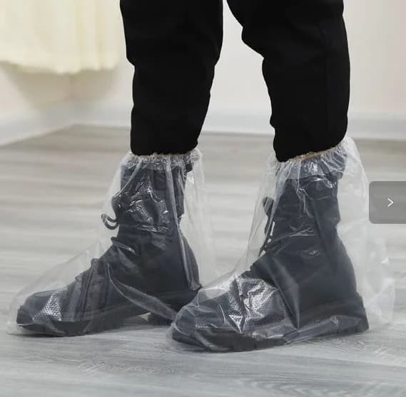 20PCS (10 Pairs) Kids Waterproof Shoe Covers for Rain, Non-Slip Disposable Plastic Shoe Ponchos Boot Covers Waterproof, Clear Heavy Duty Rain Shoe Covers for Men and Women