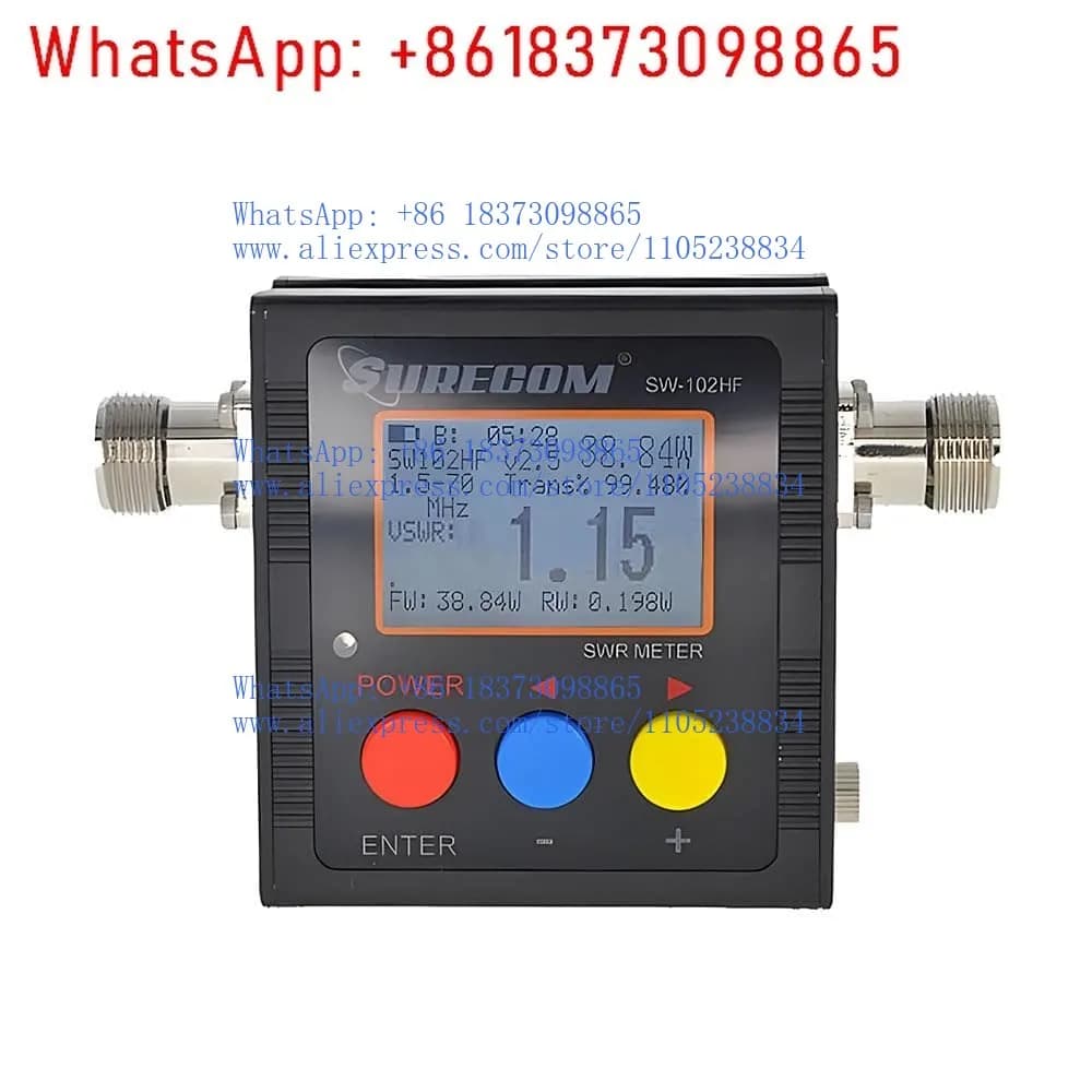 SURECOM SW-102HF Misuratore di Onde Stazionarie a Onde Corte per Test Walkie-Talkie e Auto, Display Digitale della Potenza