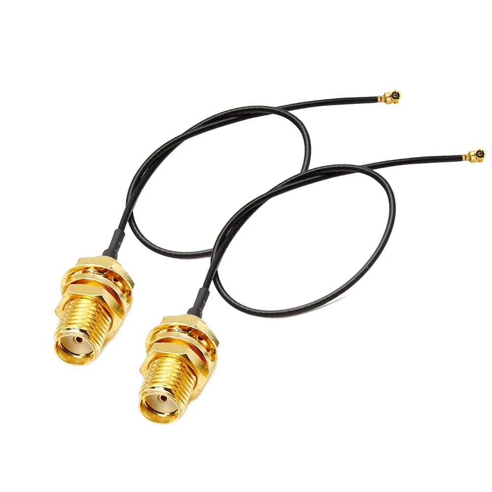 2 Cavi Coassiali a Bassa Perdita U.F.L1 a SMA Femmina da 15CM, Cavo Pigtail U.F.L1 1.13mm per Schede di Rete PCIE, Ripetitori PCI Wi-Fi WAN