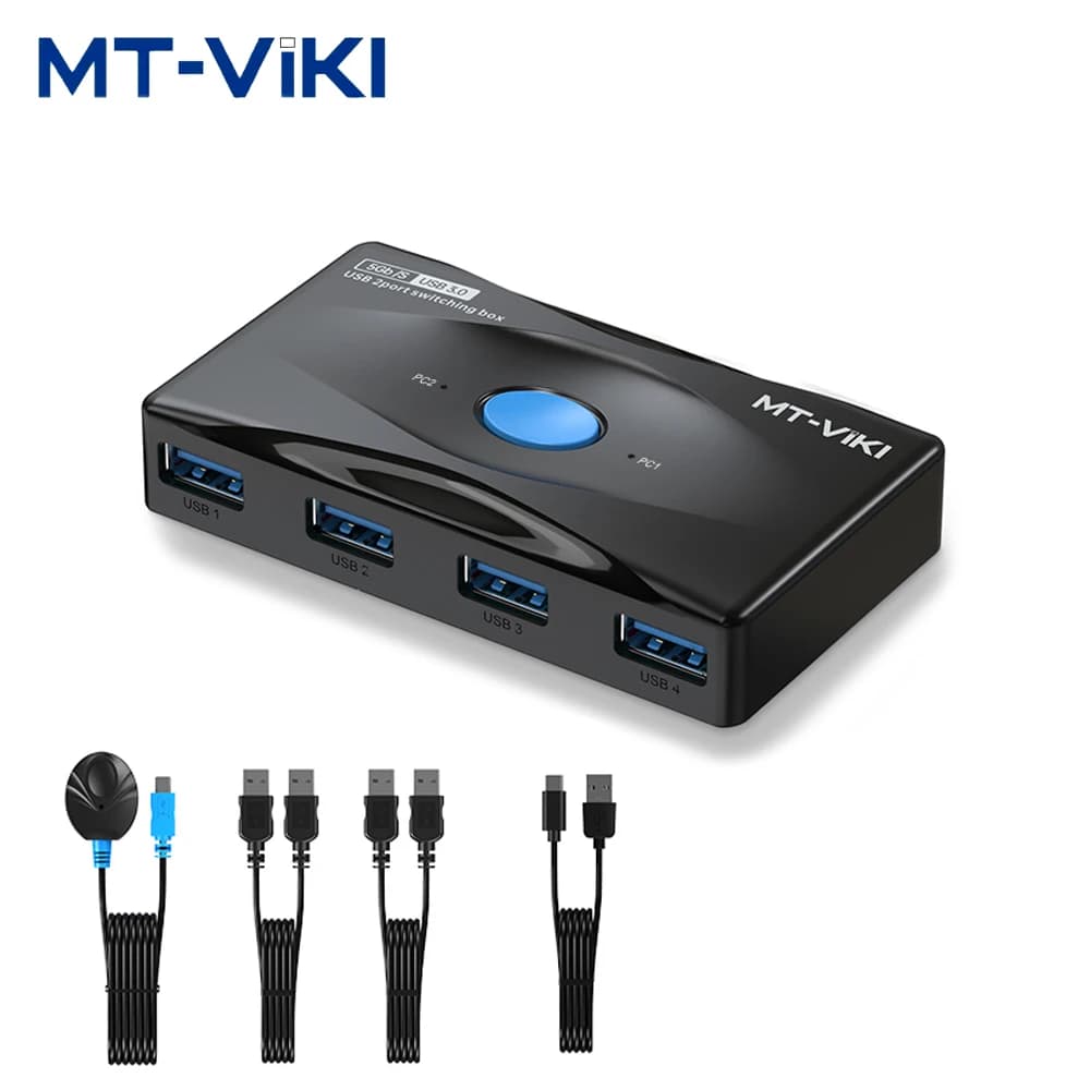 MT-VIKI Switcher USB3.0 Due computer Condividi Mouse Tastiera Switcher Dispositivo chiavetta USB 2 in 4 out Condividi con cavo