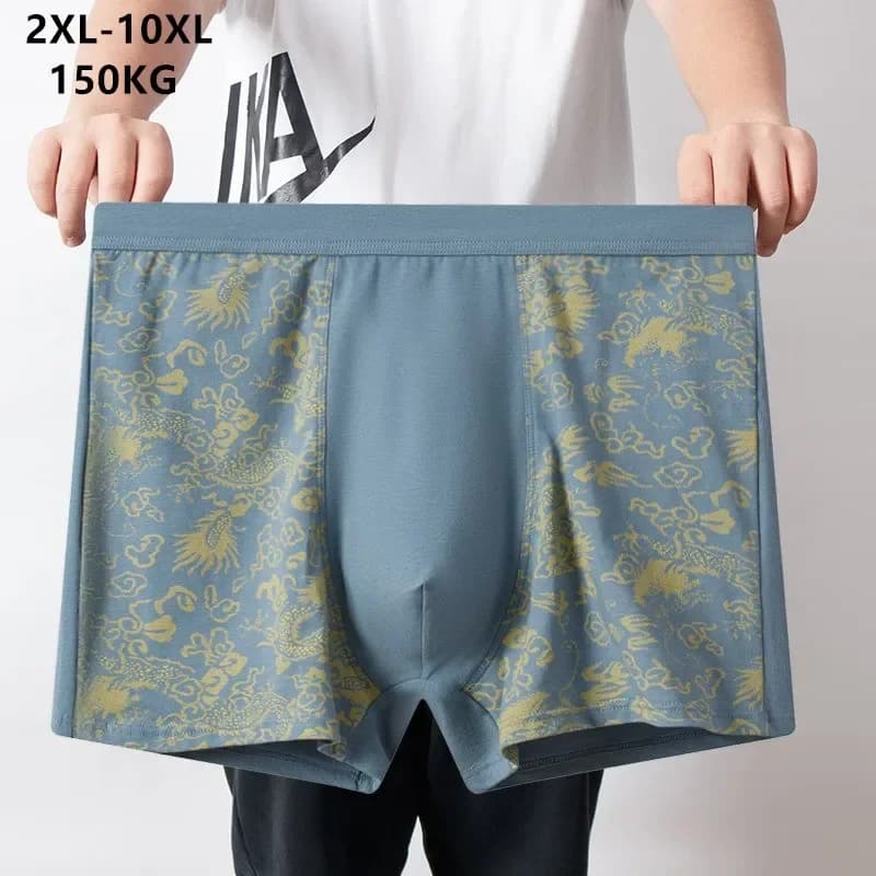 Pure Cotton Boxers Men Plus Size 10XL 9XL High Waisted Underwear Loose Breathable Red Male Underpants 150KG Boxer shorts Panties