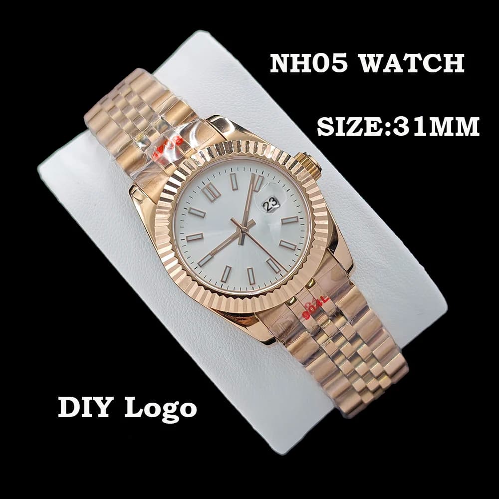 New 31mm NH05 Watch Ladies' Automatic Watch Personalized Customization Watch Rose Gold Stainless Steel Watch NH05 Movement Watch