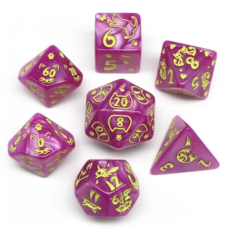 7 pezzi D4/6/8/10/12/20 dadi preziosi multifaccia per giochi RPG Dungeons & Dragons DND D&D Set colore casuale