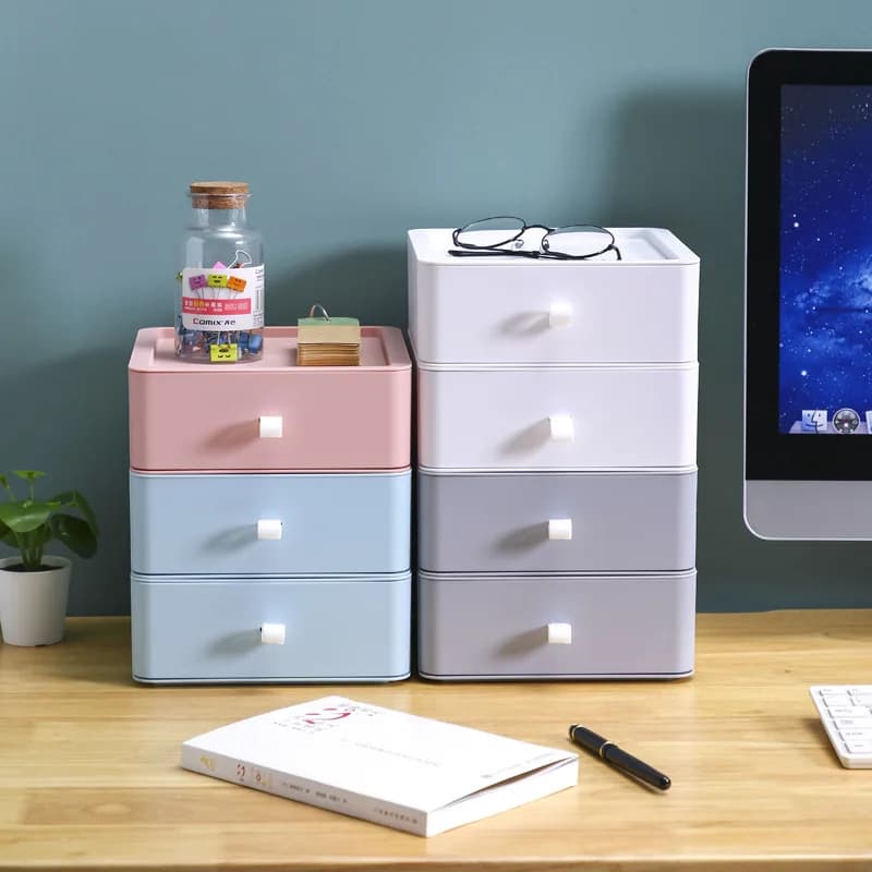 Organizer da Scrivania, Scatola Portaoggetti in Plastica, Accessorio per Ufficio, Contenitore Creativo per Casa e Ufficio, Wuyou Jiajia