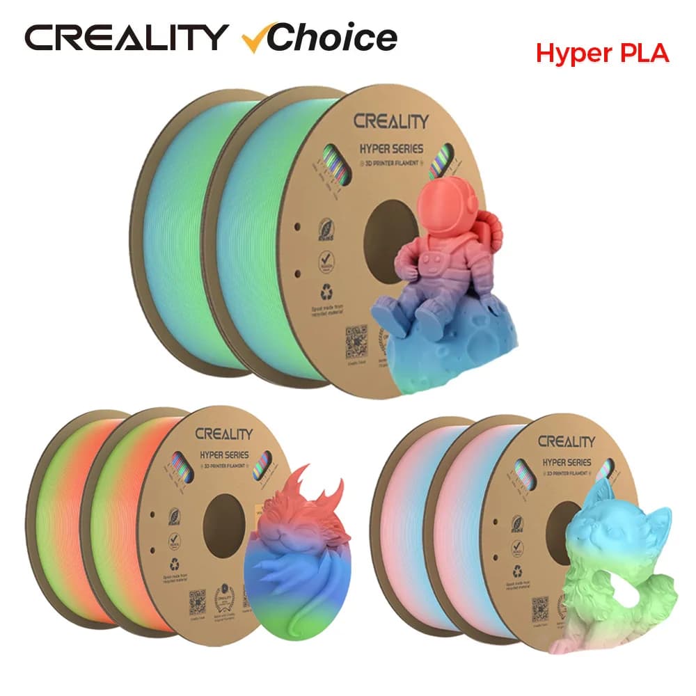 Filament Creality Hyper PLA Rainbow Dimensions +/- 0.03 mm, precision 1 kg 2 rolls/set high speed Filament for 3D printer color
