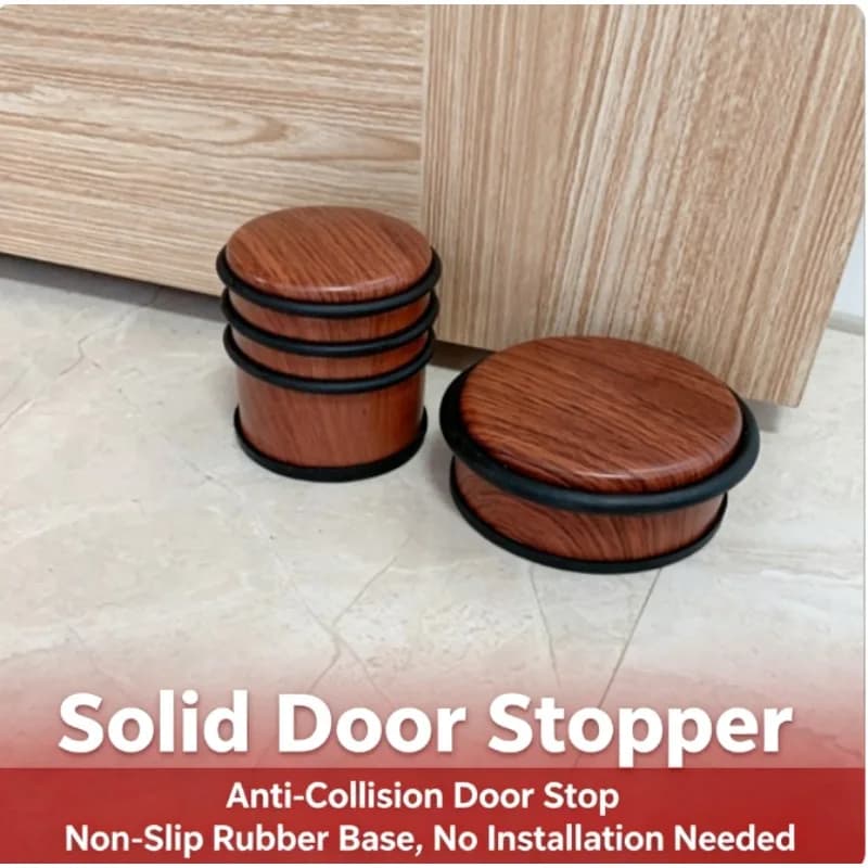 Cylindrical Heavy‑Duty Door Stopper Solid 304 Stainless Steel Punch‑Free Large Size Anti‑Collision For Bathroom Door Hardware