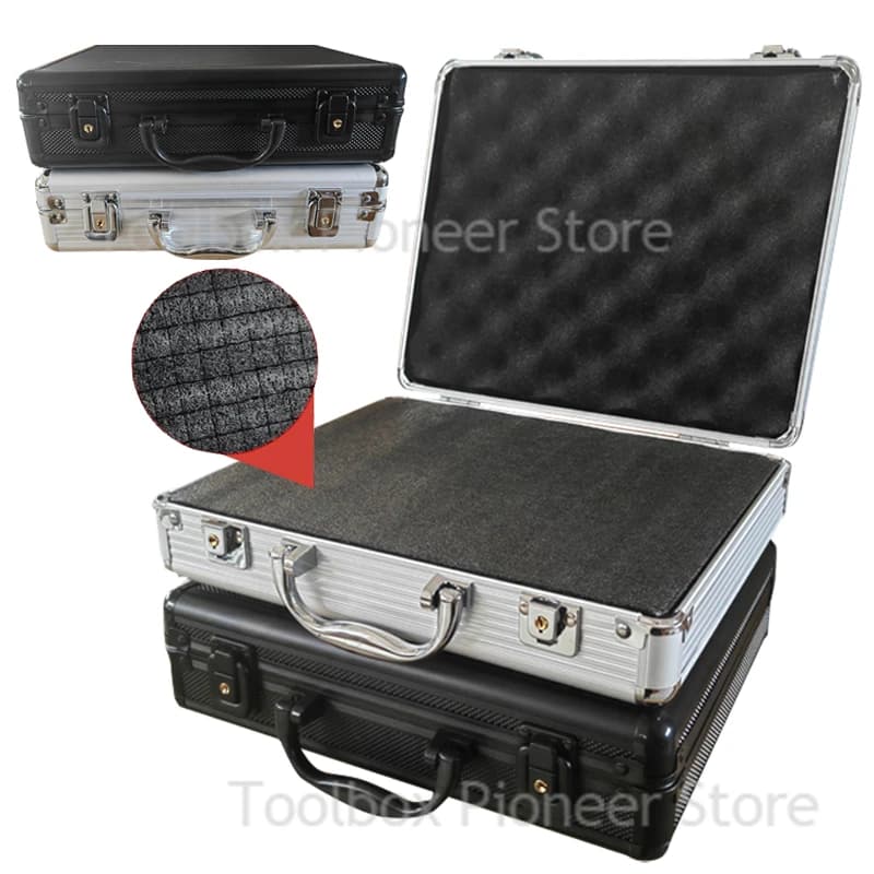 Aluminum Tool Box Portable Rigid Transport Case with Sponge Hardware Storage Tool Case Outdoor Transport Box rigid suitcase