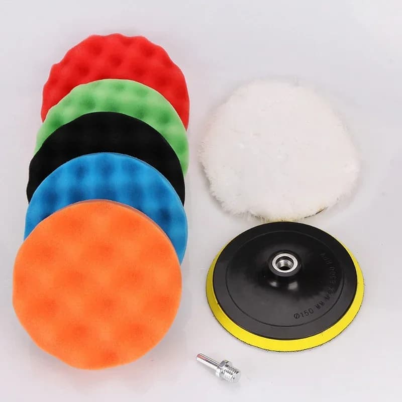 8 pcs car polishing pad kit 3/4/5/6/7 inch 125/150mm foam sponge disc polishing set polishing machine wax pads