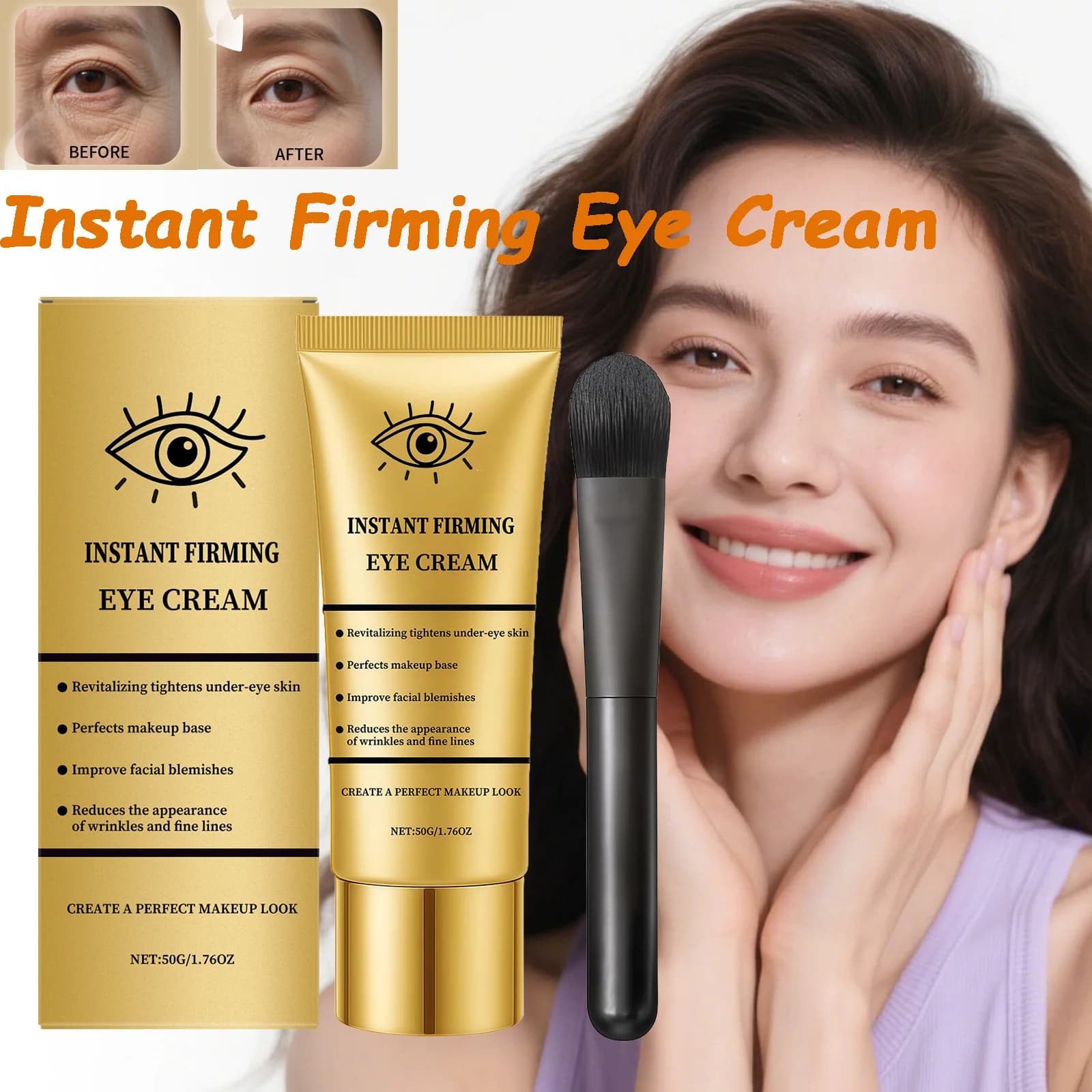 Crema per gli occhi rassodante istantanea Rimozione delle borse per gli occhi Anti gonfiore Cerchio scuro Idratante e nutriente Massaggio schiarente Cura degli occhi