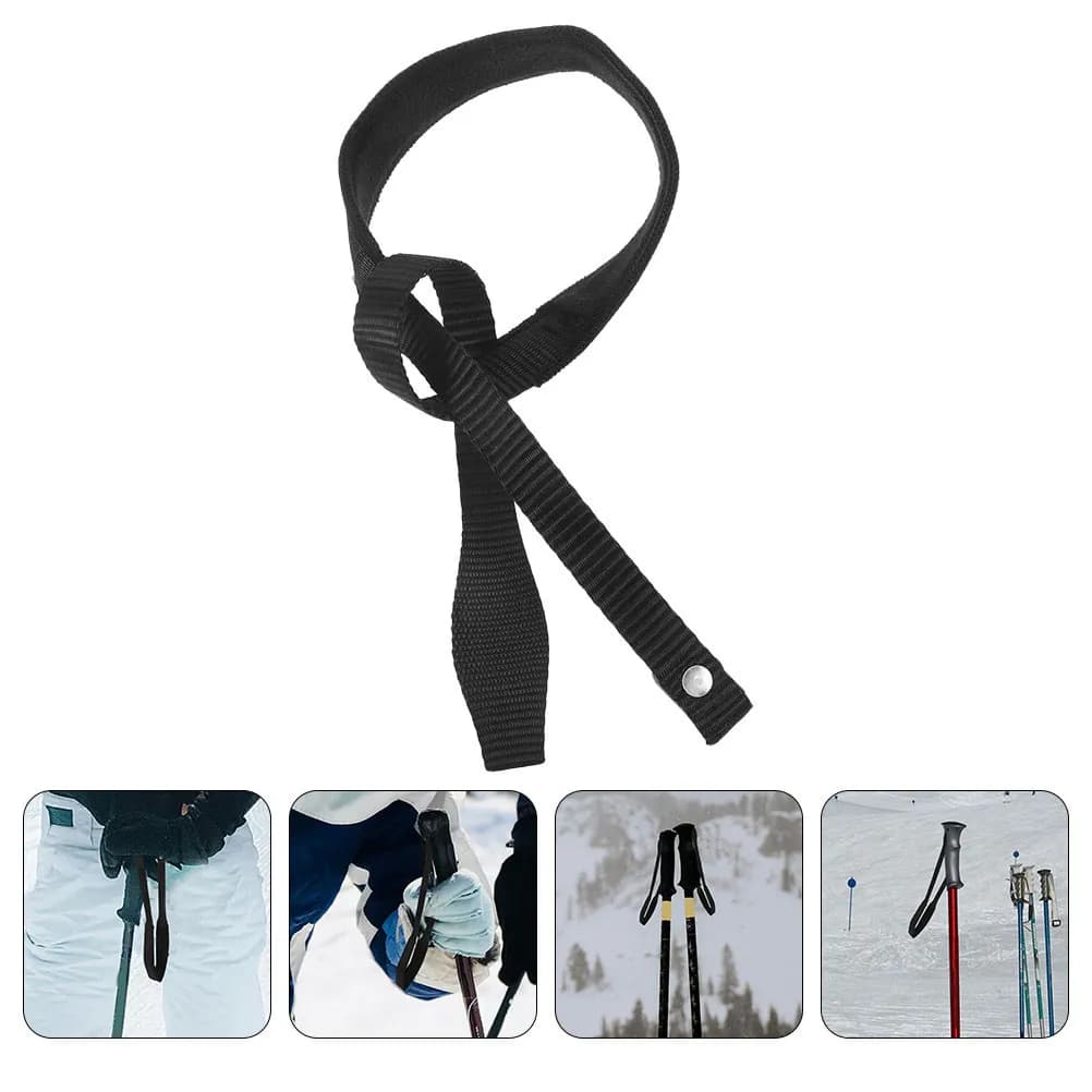4 Pieces Dust Straps for Trekking Sticks Compatible with Ski Sticks, Adjustable Elastic Ring, Anti-Smarriage Design, for Outer