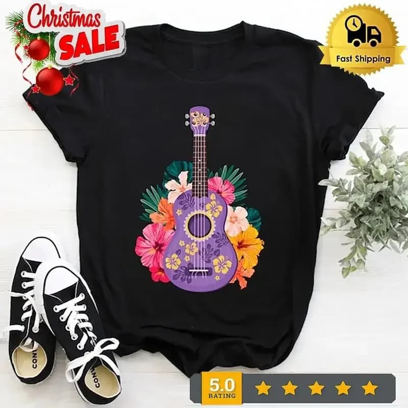 Ukulele Strumento musicale Fan T-shirt Musicista vintage Uke hawaiano Amante Nascita