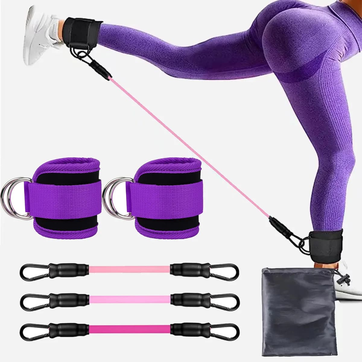 Endurance with ankle straps resistance bands for exercise Fitness Home Yoga Stretch Elastic Pilates Gym Equipment