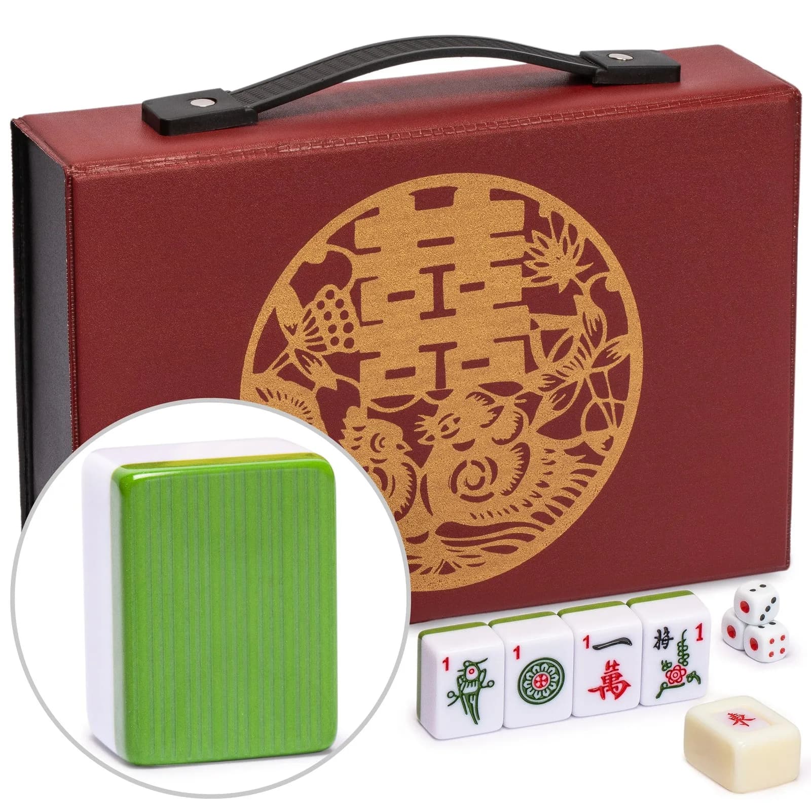 Set di Mahjong Cinese Rouge Oasis con 146 Tessere Piccole