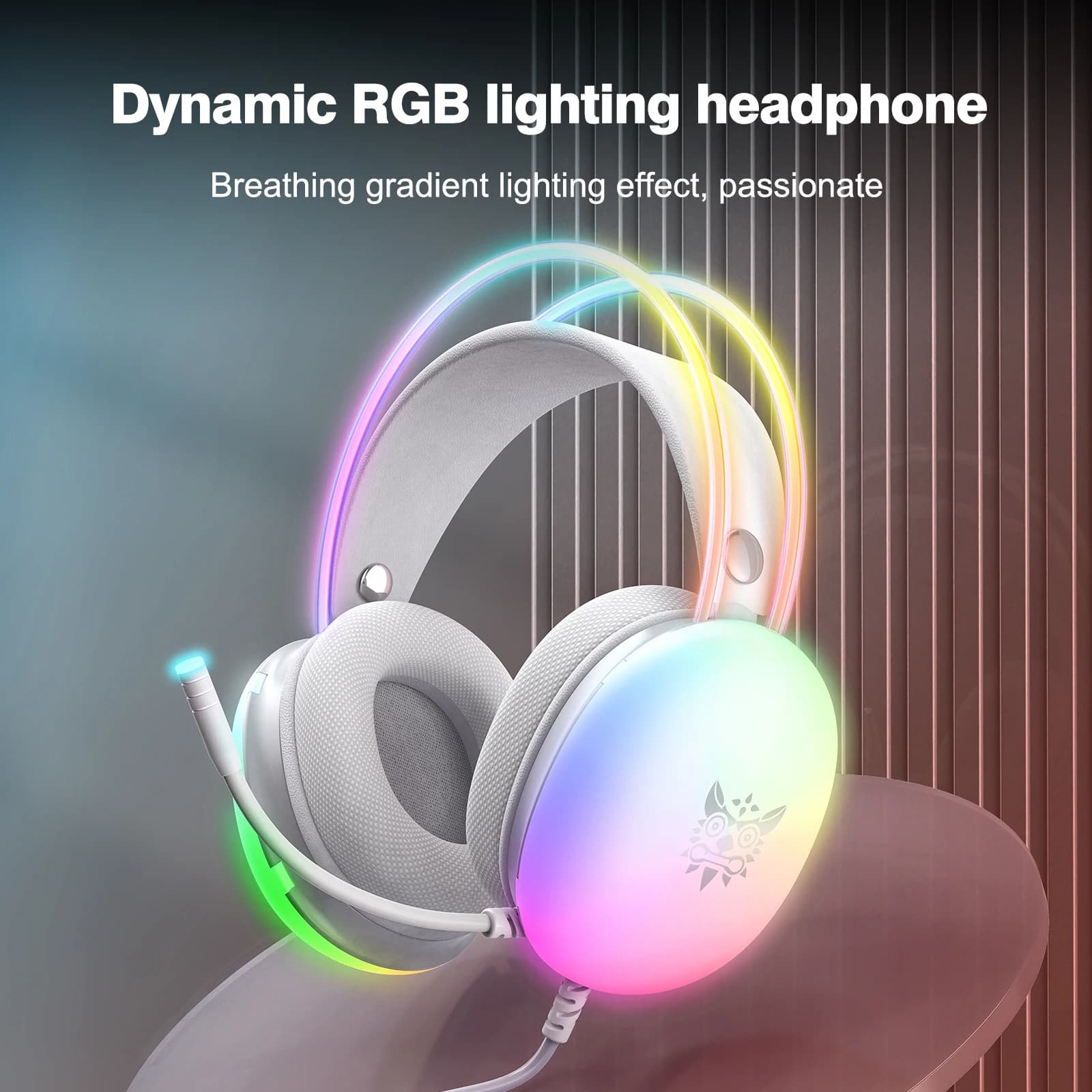 ONIKUMA 2023 NEW Headphones with LED Light RGB Full Headphones Computer Headphones for PC Gamer KOL