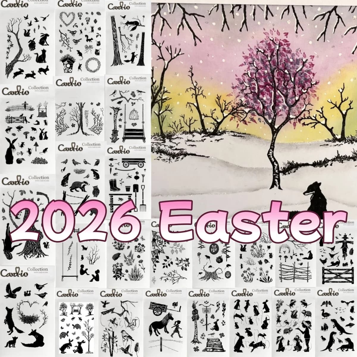 2026 Campo di Pasqua Floreale Vecchio Quercia Pony Albero genealogico Timbri trasparenti per fai da te Creazione di carte Scrapbook Modello di album di carta in rilievo