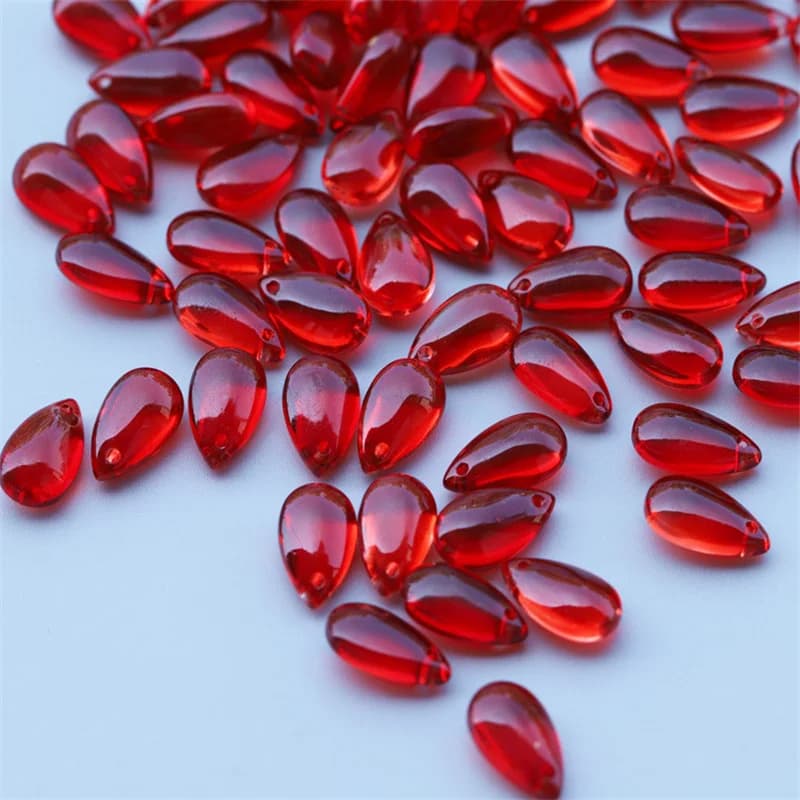 20/40 pezzi di vetro liscio goccia d'acqua a goccia murano ciondoli di cristallo perline per creazione di gioielli accessori collana braccialetto fai da te