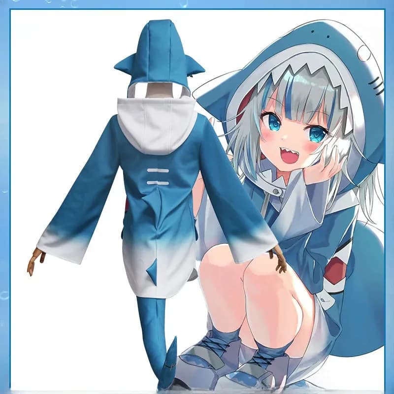 ​ Vtuber Gawr Gura Cosplay Hololive Honkai Impact 3 Shark Costume Carnevale Uniforme Parrucca Anime Costumi di Halloween Womena;3,v'5.t;8,