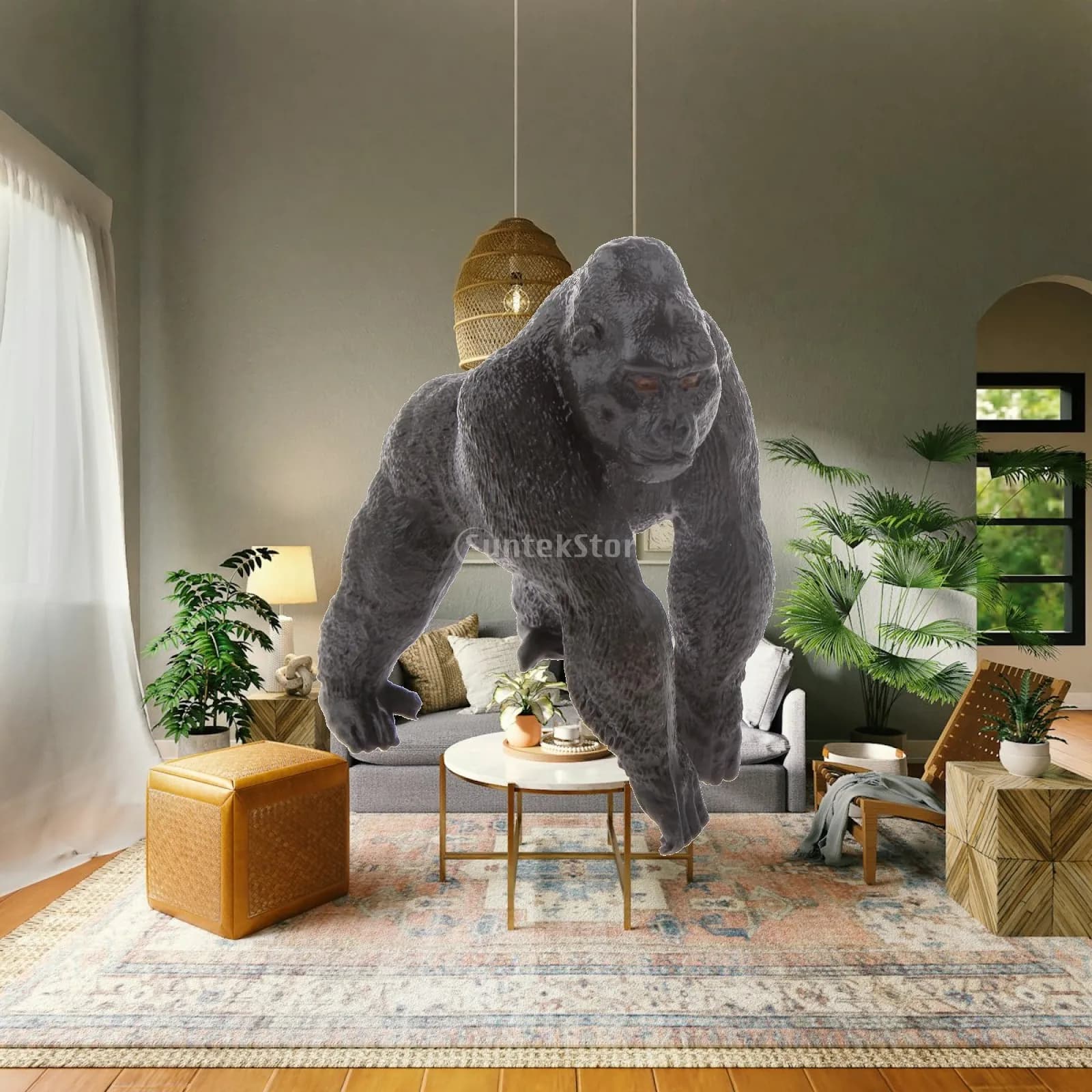 Fashion Miniature Gorilla Model Lifelike Animal Figure Plastic Educational Toy for Kids and Zoo Collection