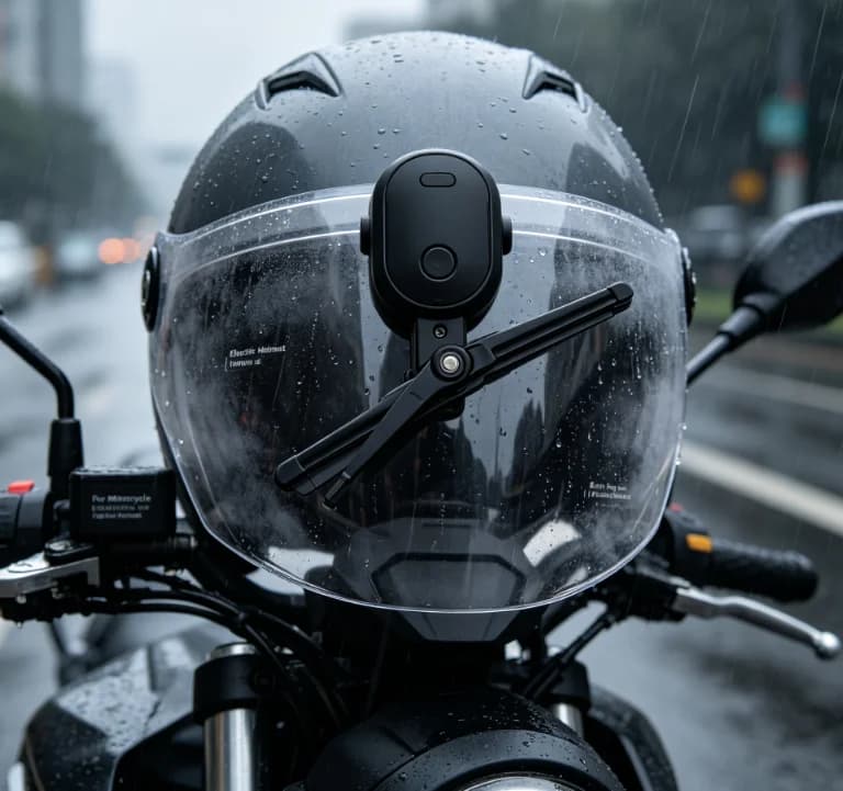 Universal Helmet Wiper Electric Lens Cleaner For Motorcycle E-Bike Full Half Uncover Helmet