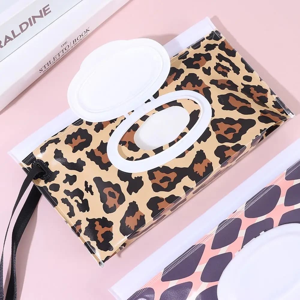 Borsa Porta Salviette in EVA alla Moda con Chiusura a Scatto, Custodia Portatile Riutilizzabile per Salviette, Accessorio per Passeggino