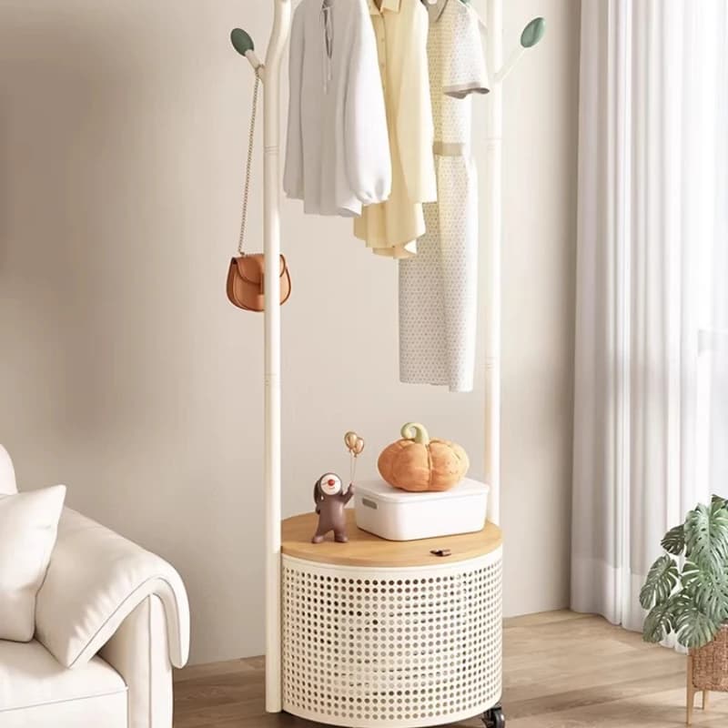 Nordic floor hanger with shelves, portable, for clothes, home decor