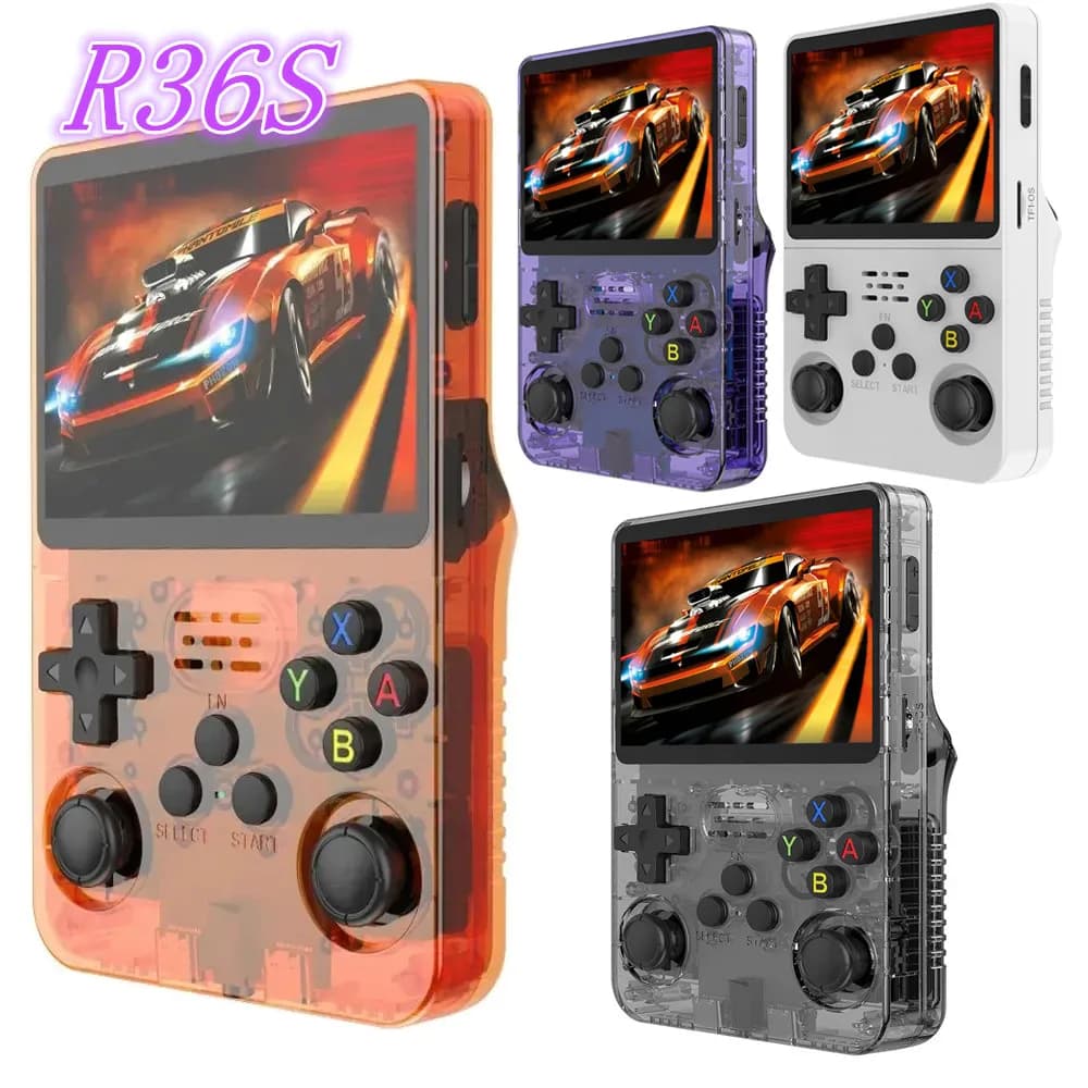 R36S Portable Handheld Game Controller with 3.5" HD Screen, Rechargeable Battery - Perfect Christmas Gift for Gamers