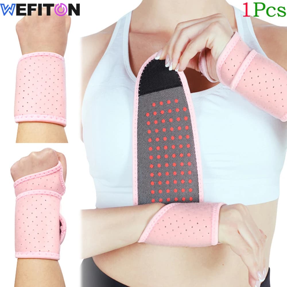 1 pz magnetico autoriscaldante supporto per il polso Brace Wrap riscaldato scaldamani compressione sollievo dal dolore cinturino per adulto, recupero